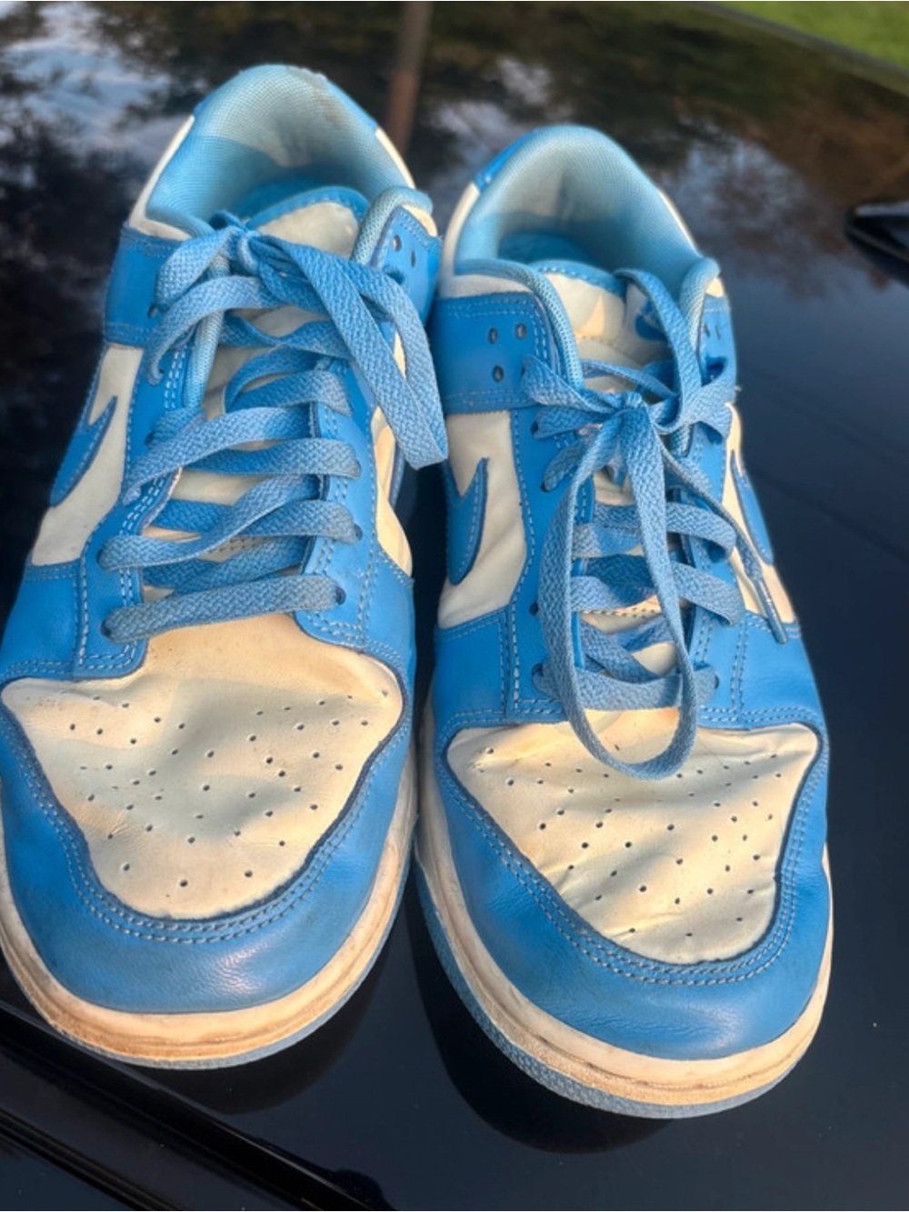 Nike Kids Light Blue and White Low-Top Sneakers